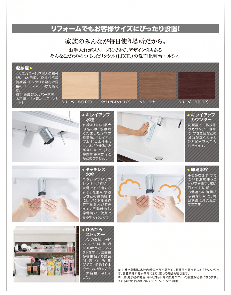 家族のみんなが毎日使い場所だから。お手入れがスムーズでデザイン性もあるLIXILの洗面化粧台エルシィLCの便利機能
