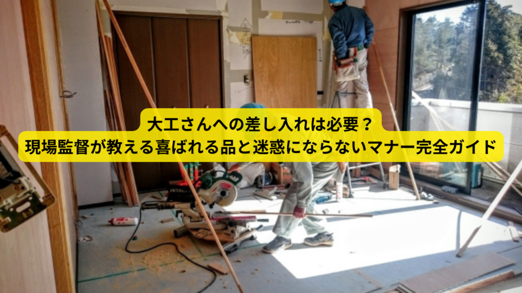 大工さんへの差し入れは必要？現場監督が教える喜ばれる品と迷惑にならないマナー完全ガイド 最終更新日: 2025年10月14日のイメージ