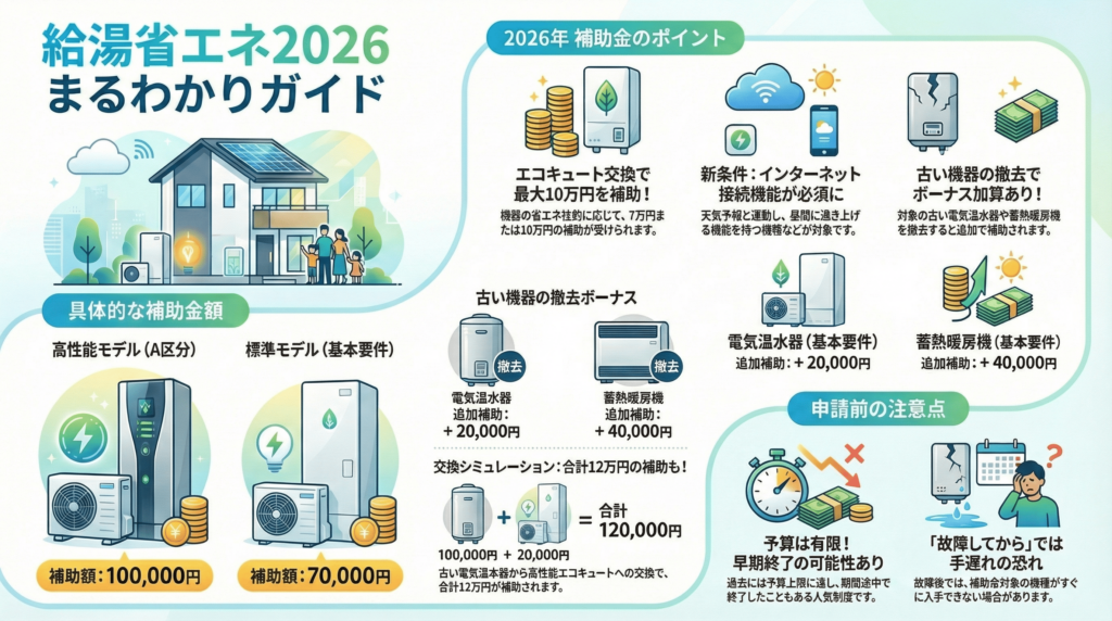 給湯省エネ事業2026をまとめた一枚の画像